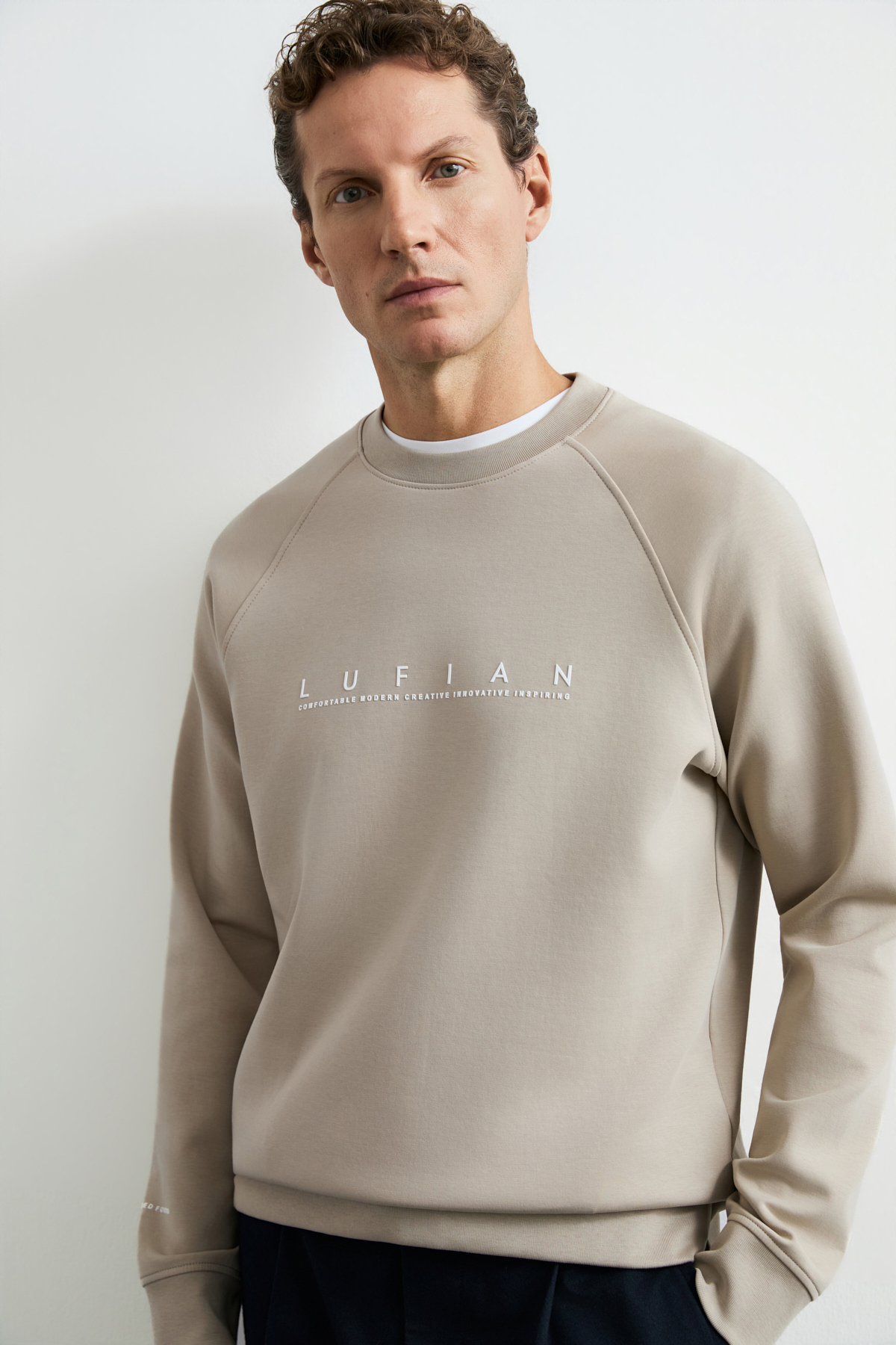 Male Sweatshirt Beıge - LUFIAN