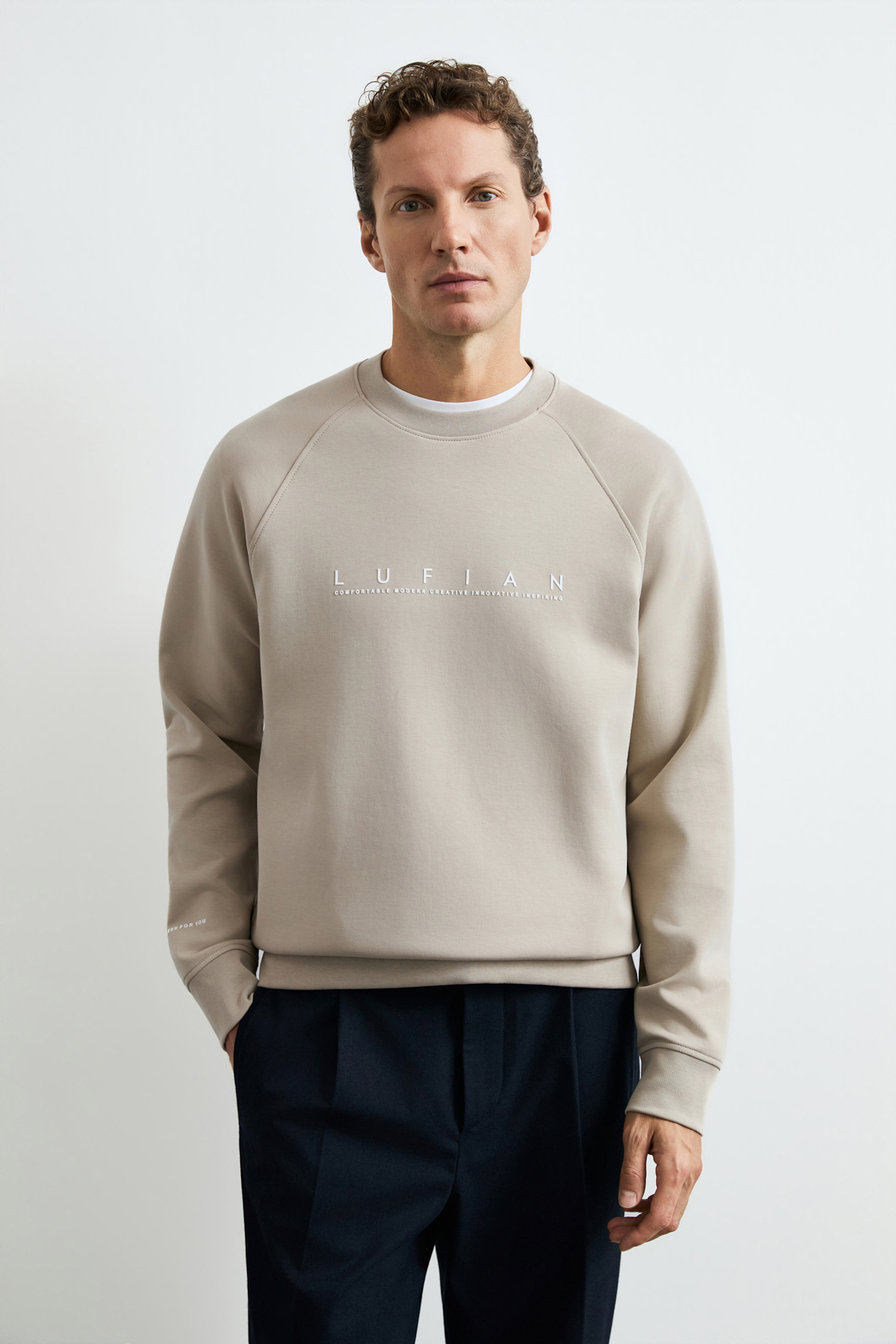 Male Sweatshirt Beıge - LUFIAN