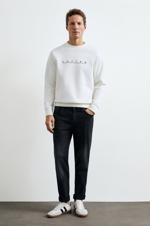 Male Sweatshirt Off Whıte - LUFIAN