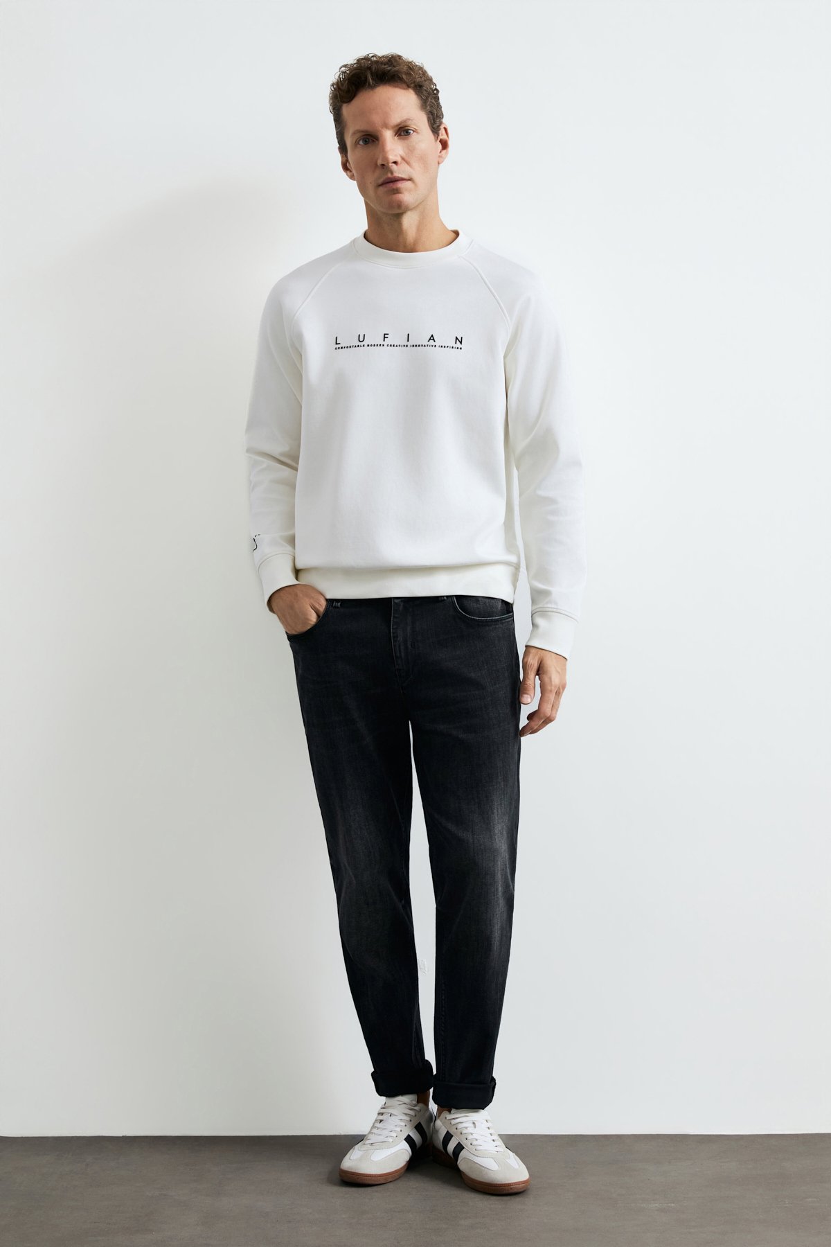 Male Sweatshirt Off Whıte - LUFIAN