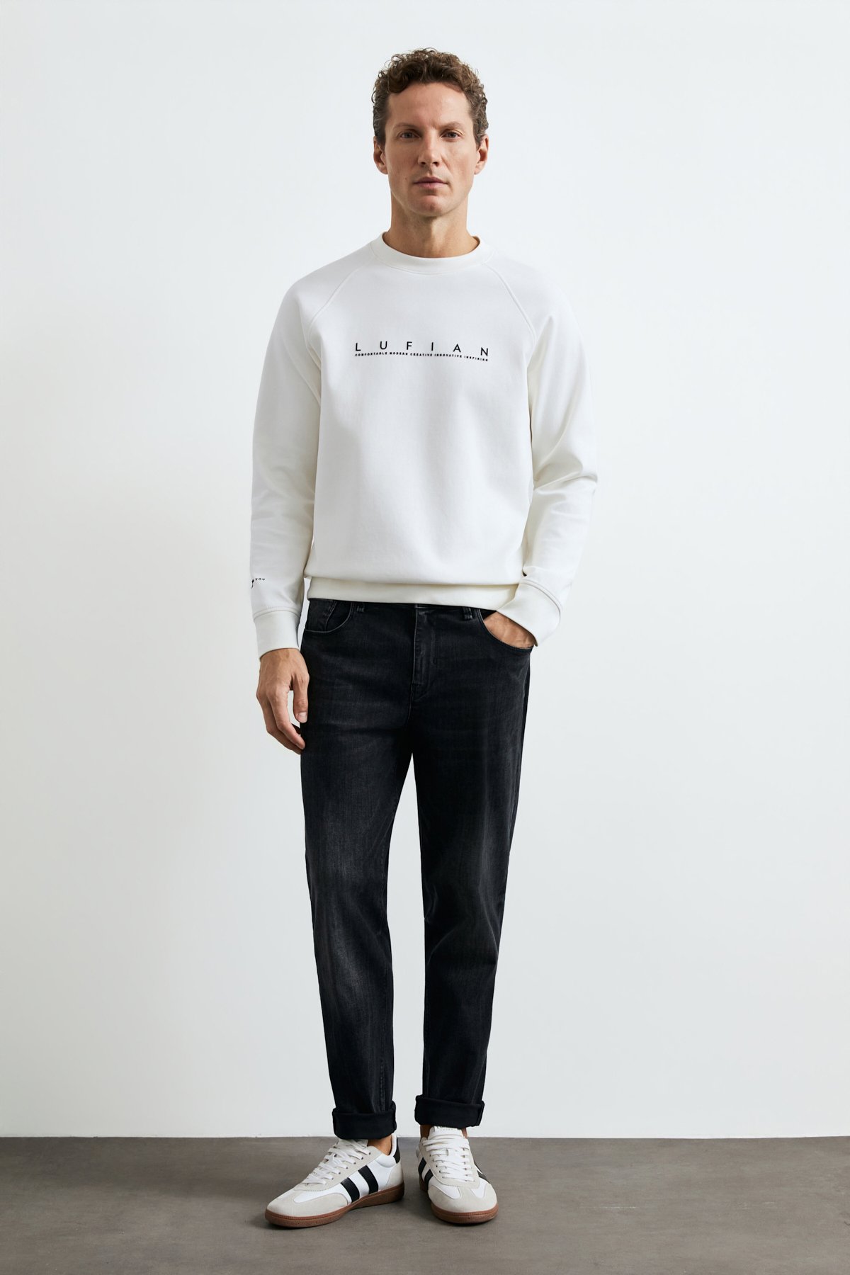 Male Sweatshirt Off Whıte - LUFIAN