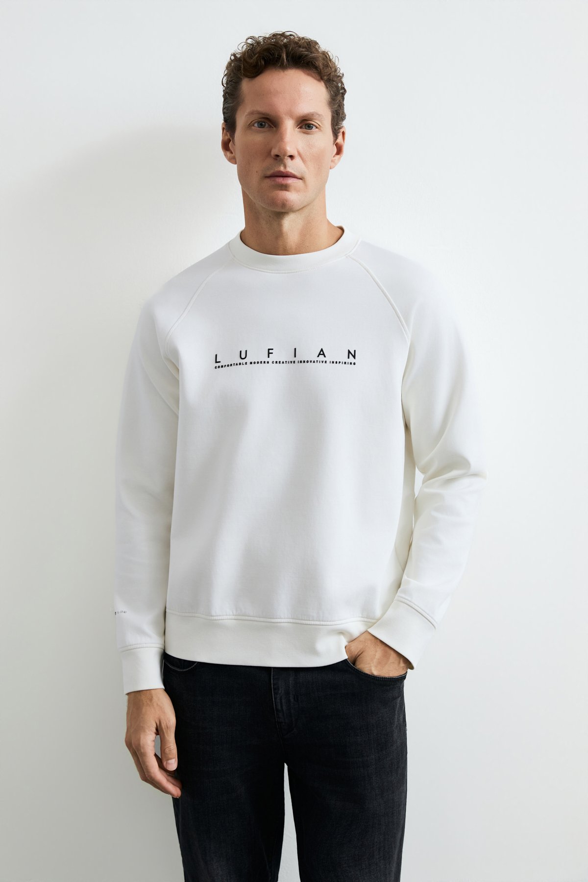 Male Sweatshirt Off Whıte - LUFIAN