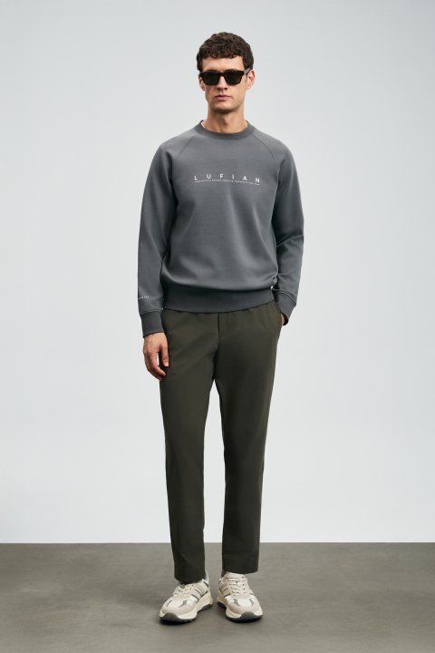 Cooper Erkek Sweatshirt Koyu Gri - Lufian