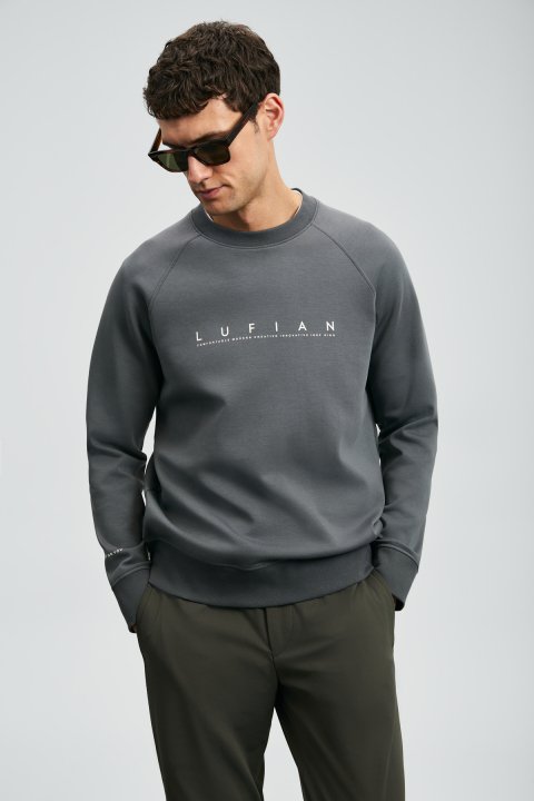 Cooper Erkek Sweatshirt Koyu Gri - LUFIAN