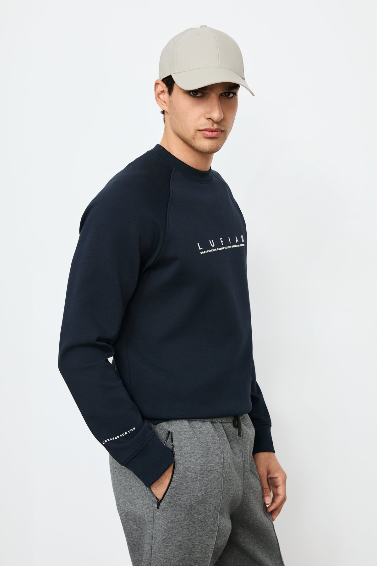 Male Sweatshirt Navy - LUFIAN