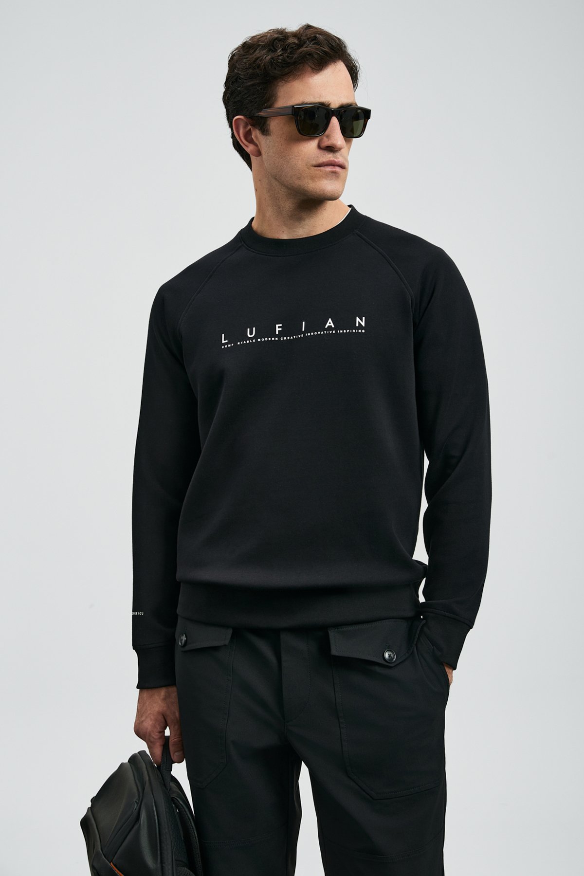 Cooper Erkek Sweatshirt Siyah - Lufian