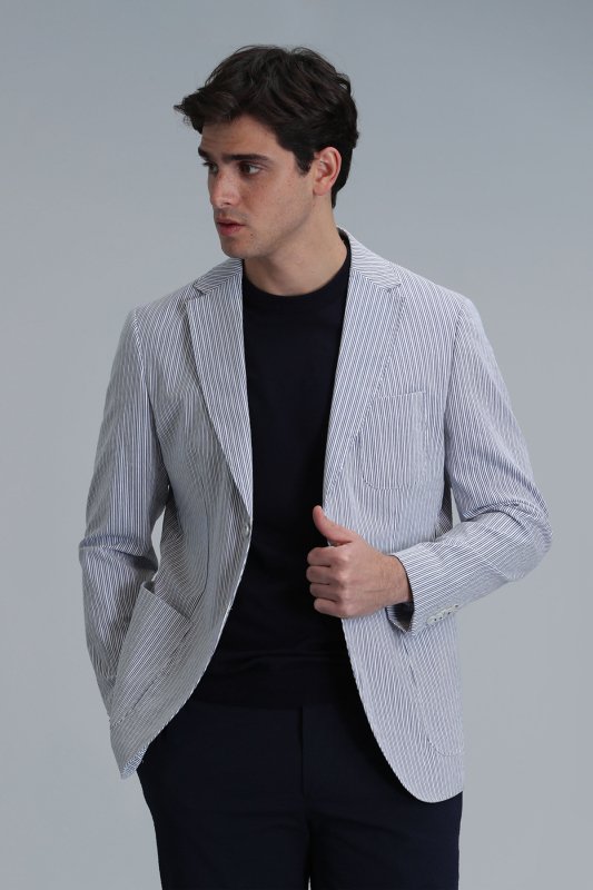 Cosby Spor Erkek Blazer Ceket Slim Fit Saks | LUFIAN