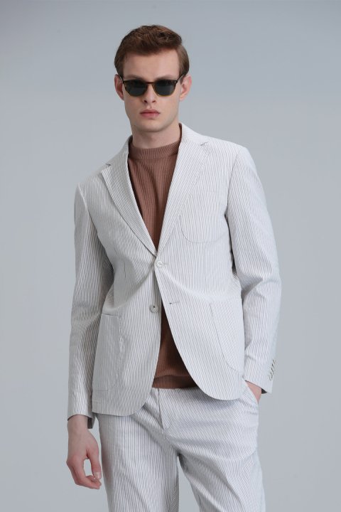 Cosby Sports Men's Blazer Jacket Slim Fit Beige - Lufian
