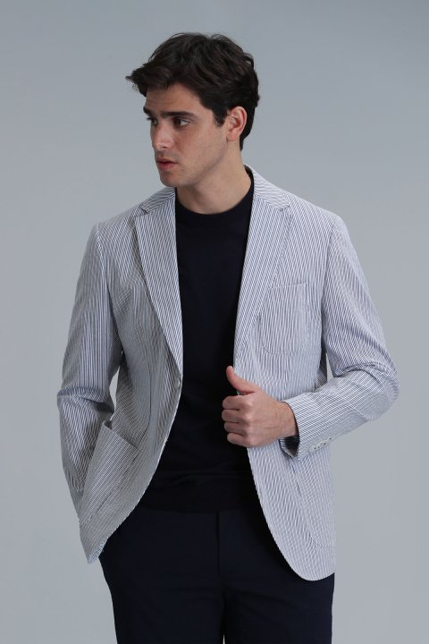 Cosby Sports Mens Blazer Jacket Slım Fıt Sax - Lufian