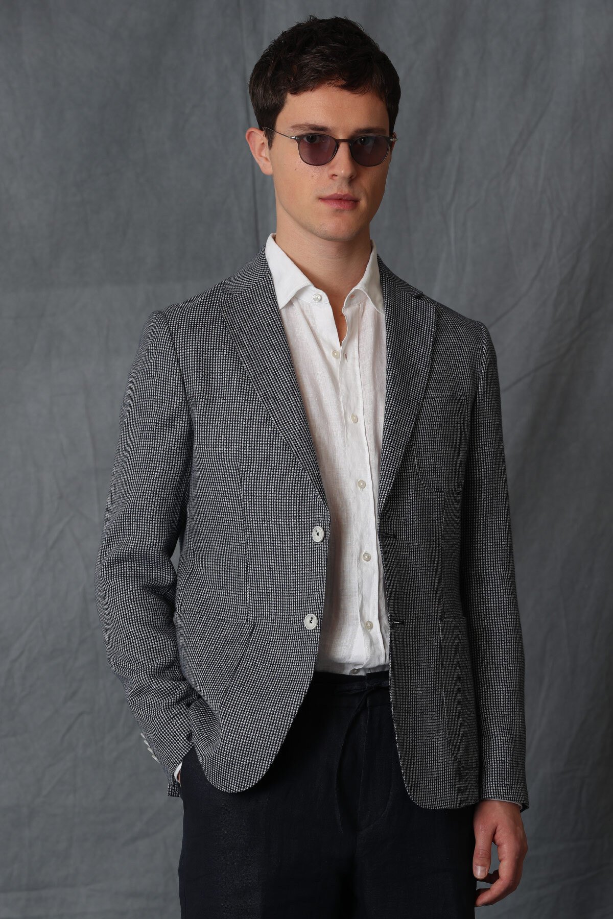 Cosı Spor Erkek Blazer Ceket Slim Fit Lacivert - Lufian