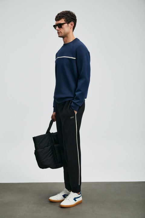 Cosmo Men's Sweatshirt Navy Blue - LUFIAN
