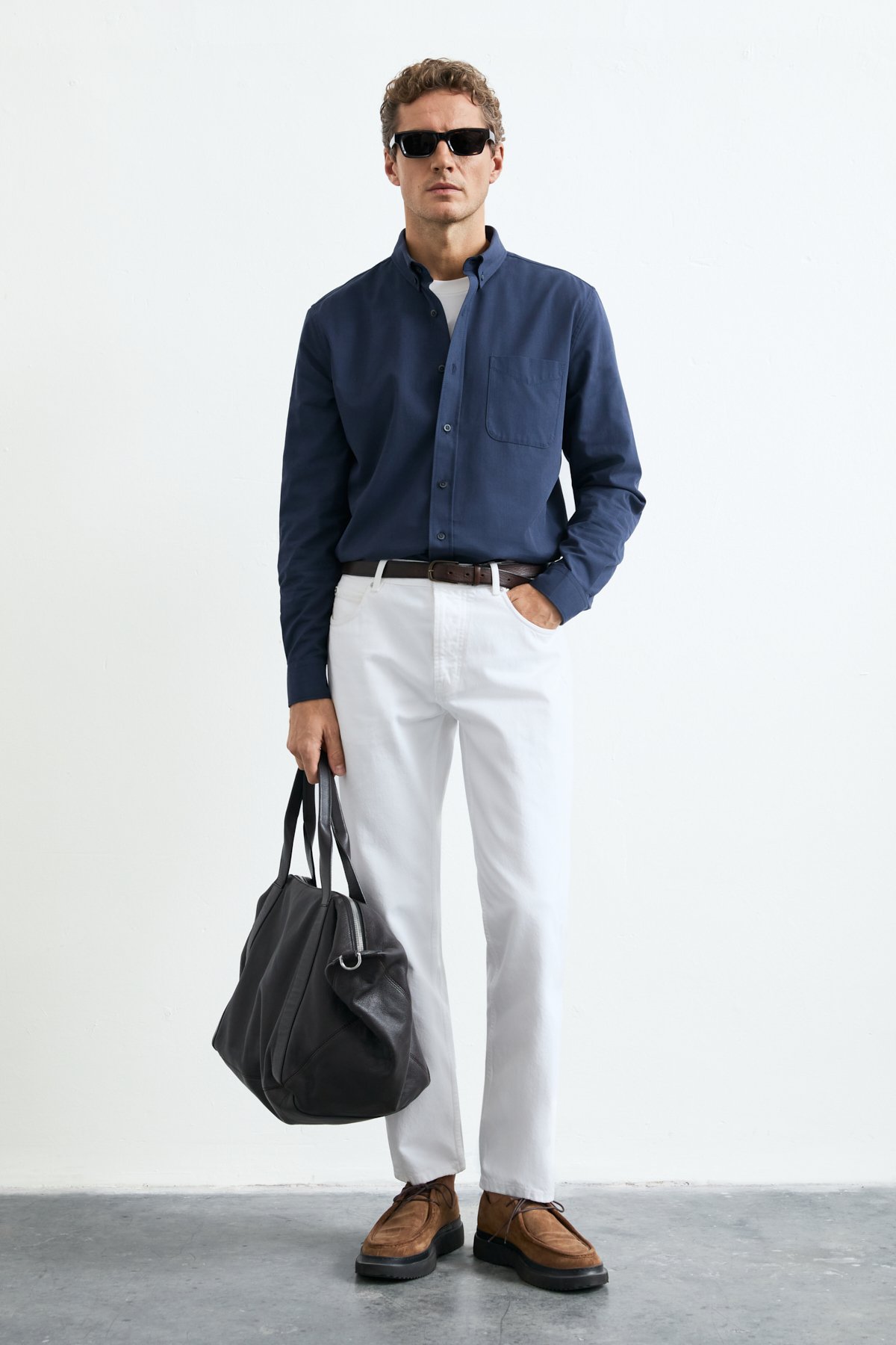Danıel Men Basic Shirt Regular Fıt Navy - LUFIAN