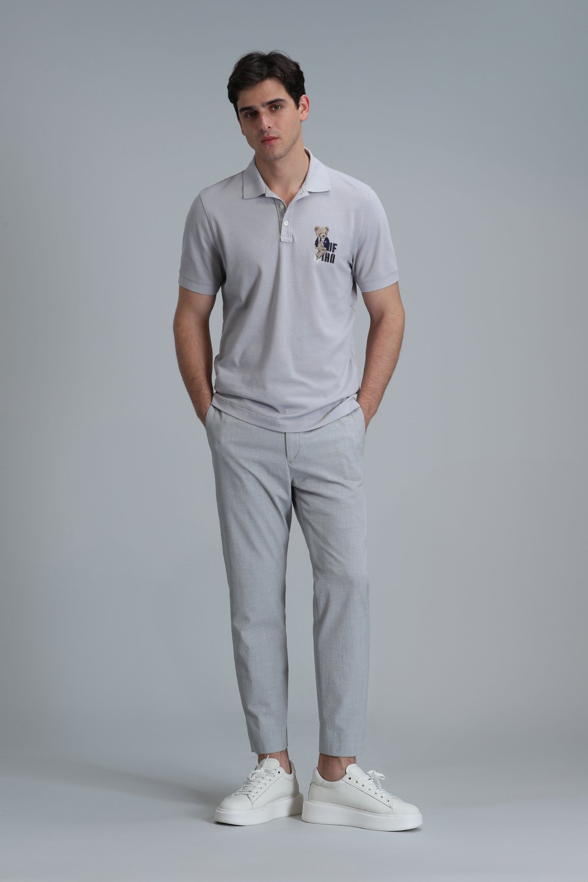 Crystal Smart Erkek Polo Tişört Gri - Lufian (1)