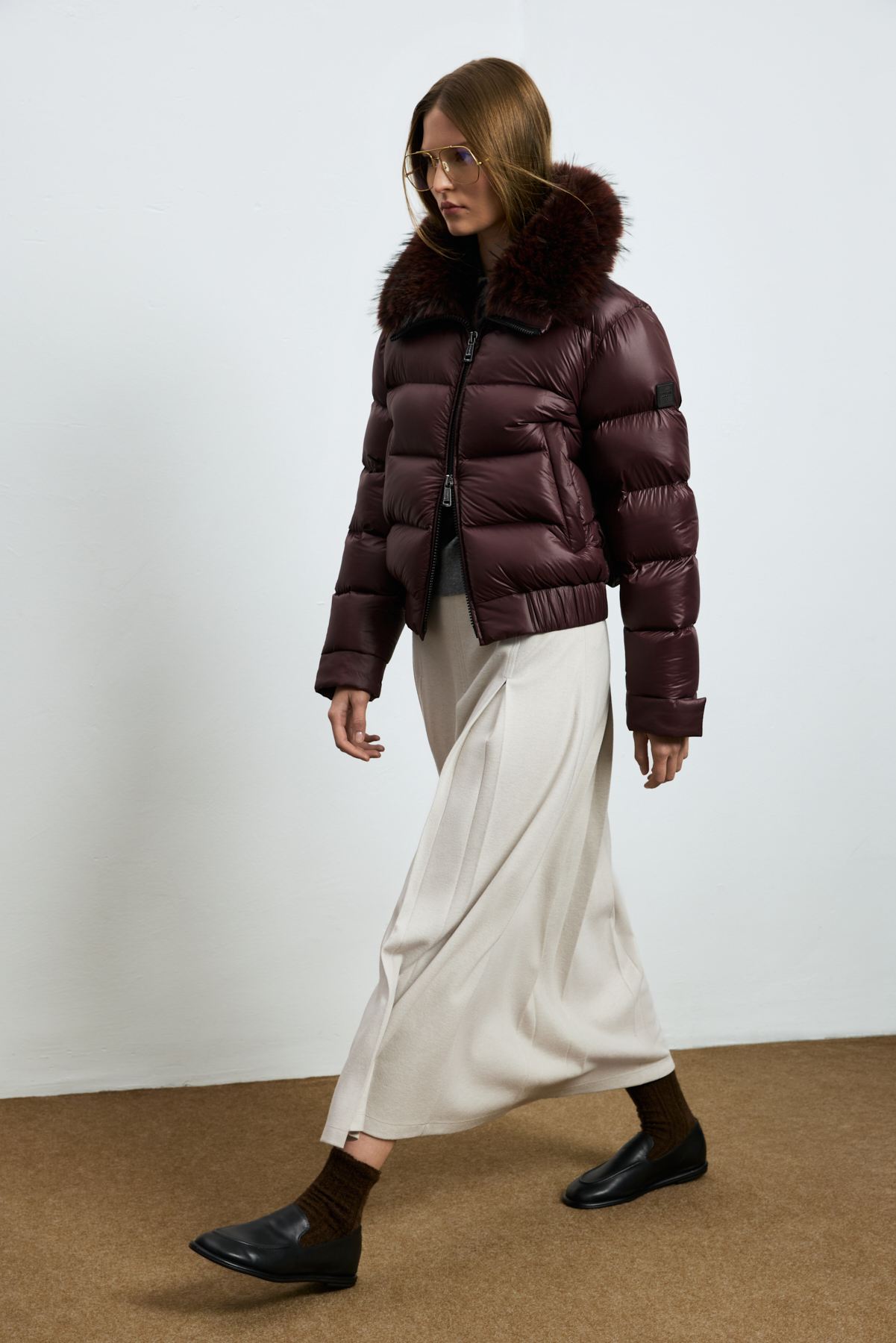 Kaztüyü Woman Coat Damson - LUFIAN (1)