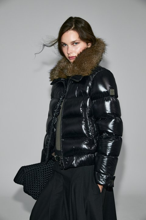 Daısy Kaz Tüyü Kadın Mont Siyah - Lufian