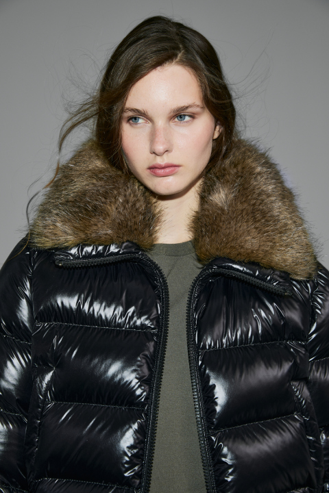 Daısy Kaz Tüyü Kadın Mont Siyah - Lufian (1)