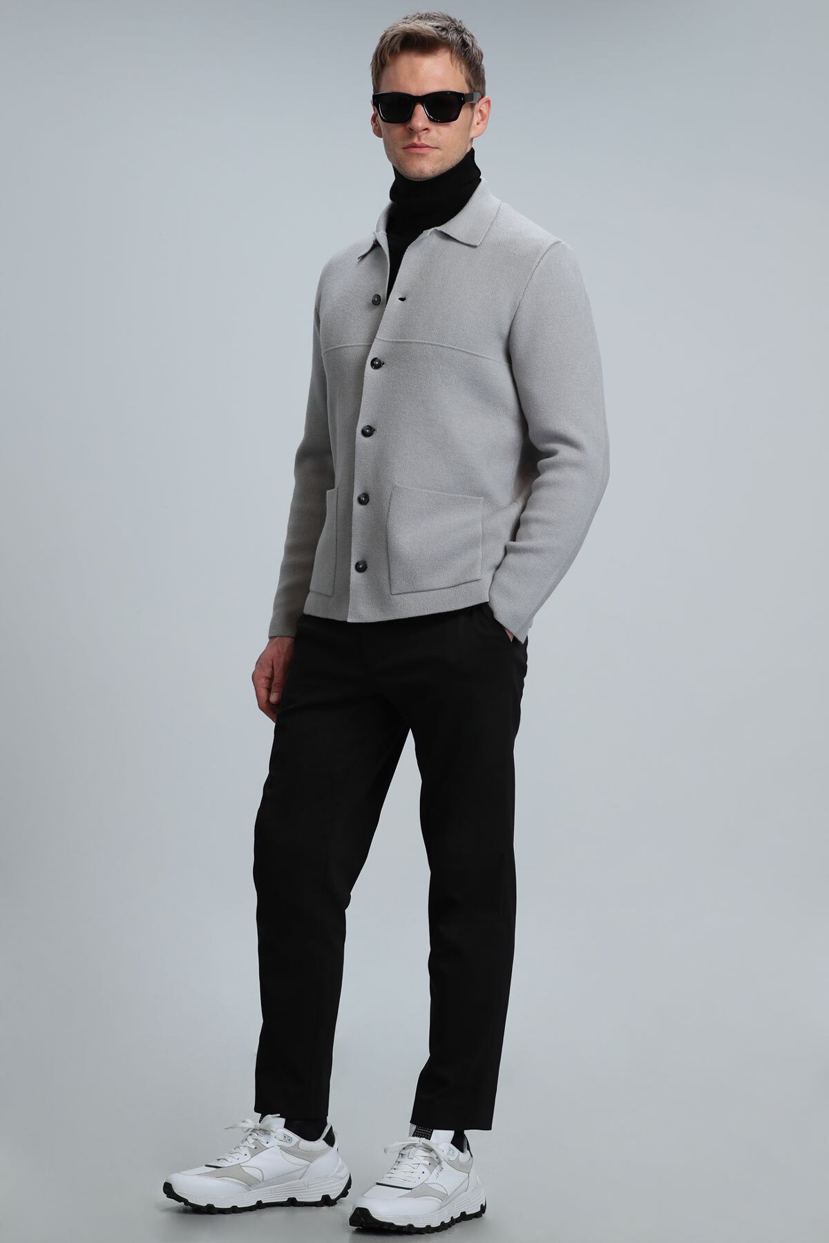 Daks Erkek Hırka Açık Gri - Lufian (1)