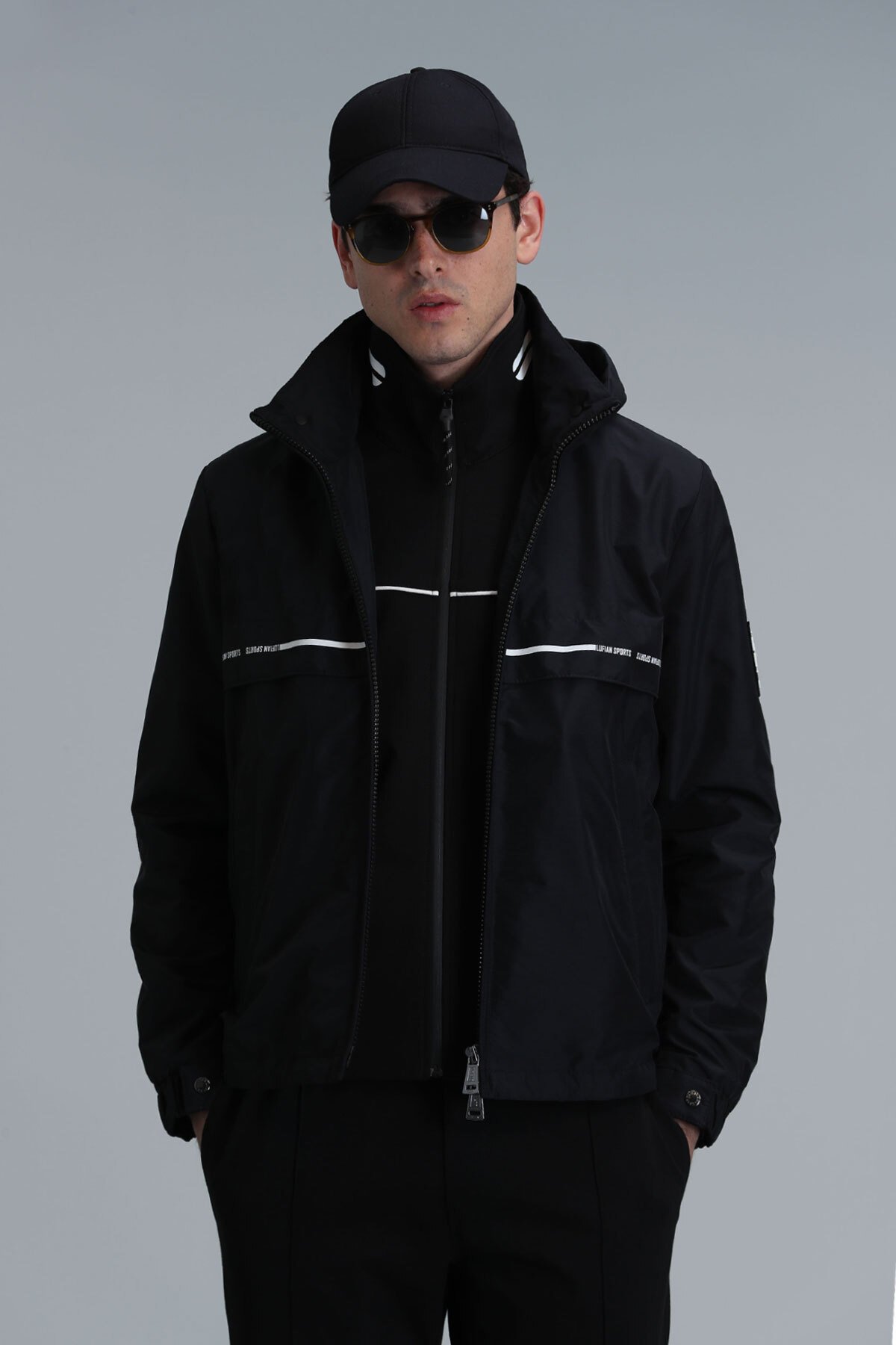 Damon Male Coat Black - Lufian
