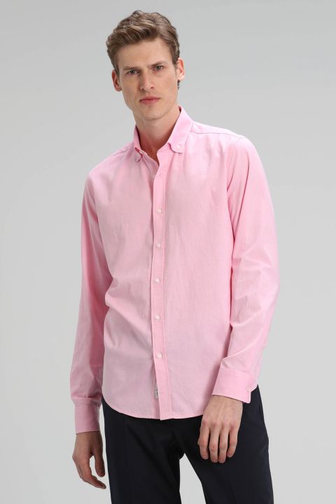 Danıel Erkek Basic Gömlek Comfort Slim Fit Pembe - Lufian