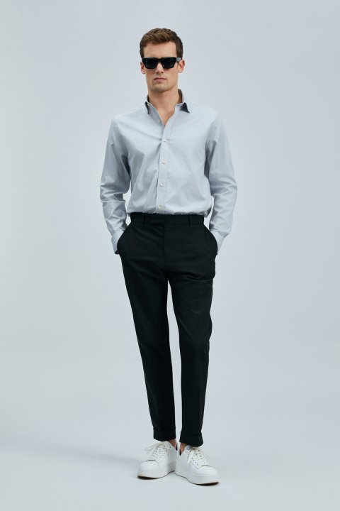 Danıel Erkek Basic Gömlek Regular Fit Gri - Lufian (1)