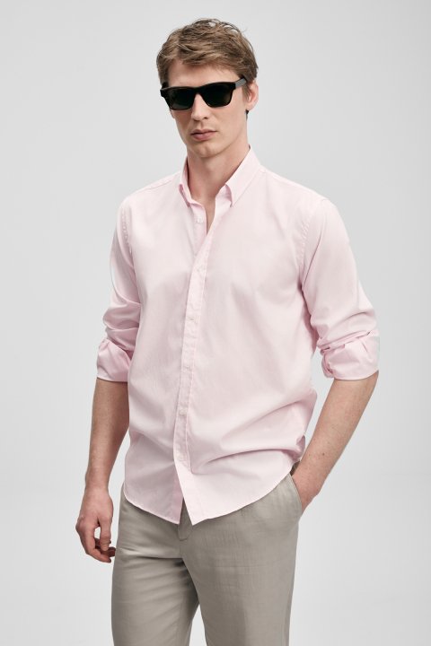 Danıel Erkek Basic Gömlek Regular Fit Pembe - Lufian
