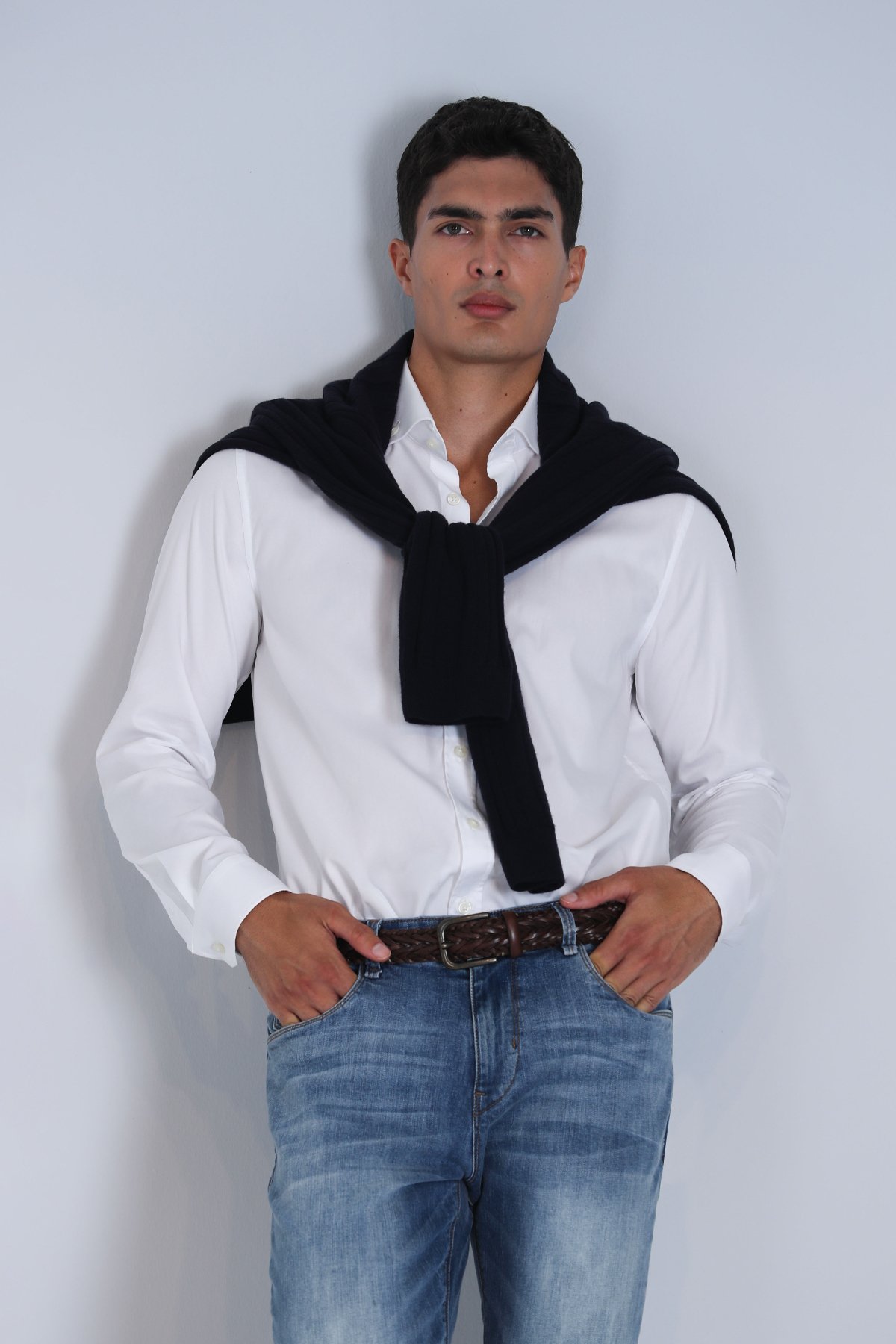 Danıel Erkek Basic Gömlek Slim Fit Beyaz - Lufian