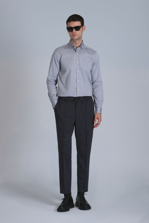 Danıel Erkek Basic Gömlek Slim Fit Gri - Lufian (1)