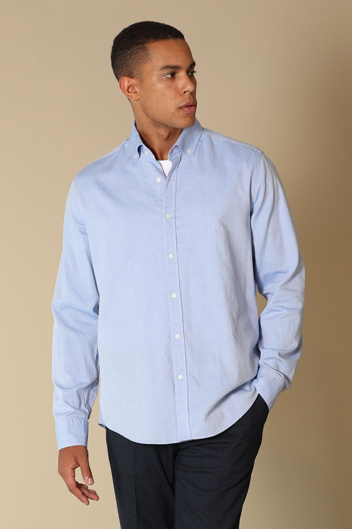 Danıel Erkek Smart Gömlek Comfort Slim Fit Mavi - Lufian
