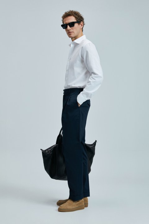 Danıel Men's Basic Shirt Regular Fit White - Lufian