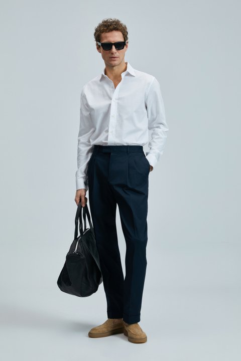 Danıel Men's Basic Shirt Regular Fit White - Lufian (1)