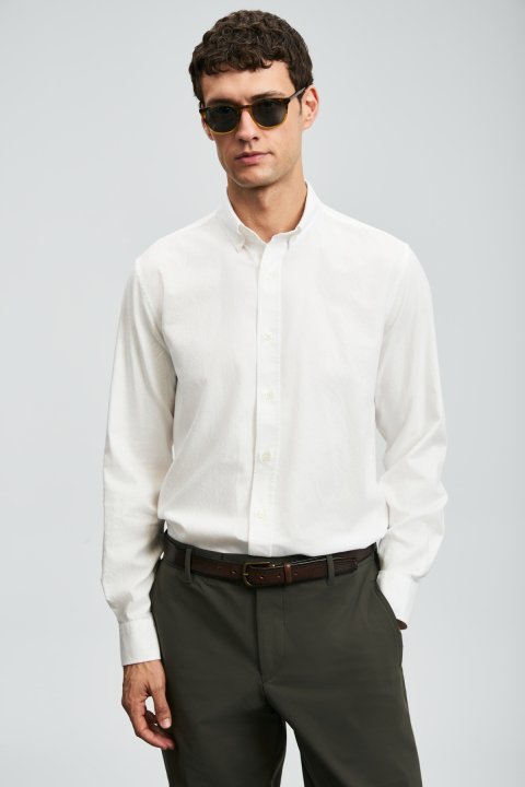 Danıel Men's Basic Shirt Regular Fit White - LUFIAN