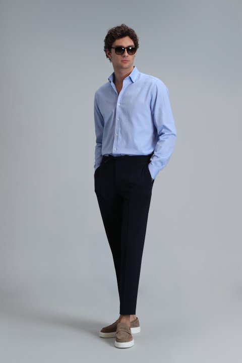 Danıel Men Basic Shirt Regular Fıt Blue - Lufian (1)