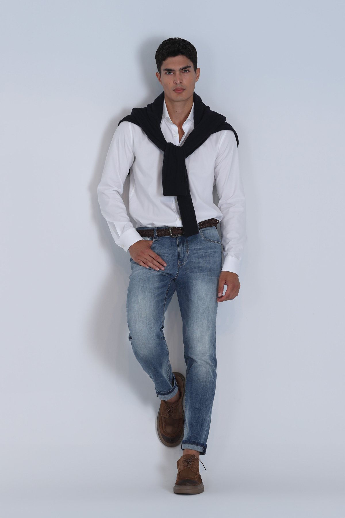Danıel Erkek Basic Gömlek Slim Fit Beyaz - Lufian (1)