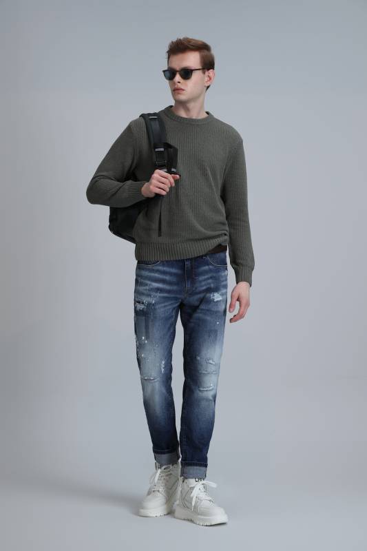 Danmar Smart Jean Erkek Pantolon Slim Fit Mavi - 4