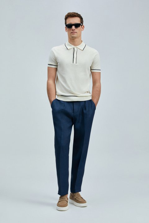 Dante Erkek Pamuklu Kazak Kırık Beyaz - Lufian