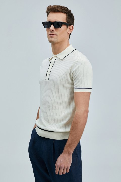 Dante Erkek Pamuklu Kazak Kırık Beyaz - Lufian (1)