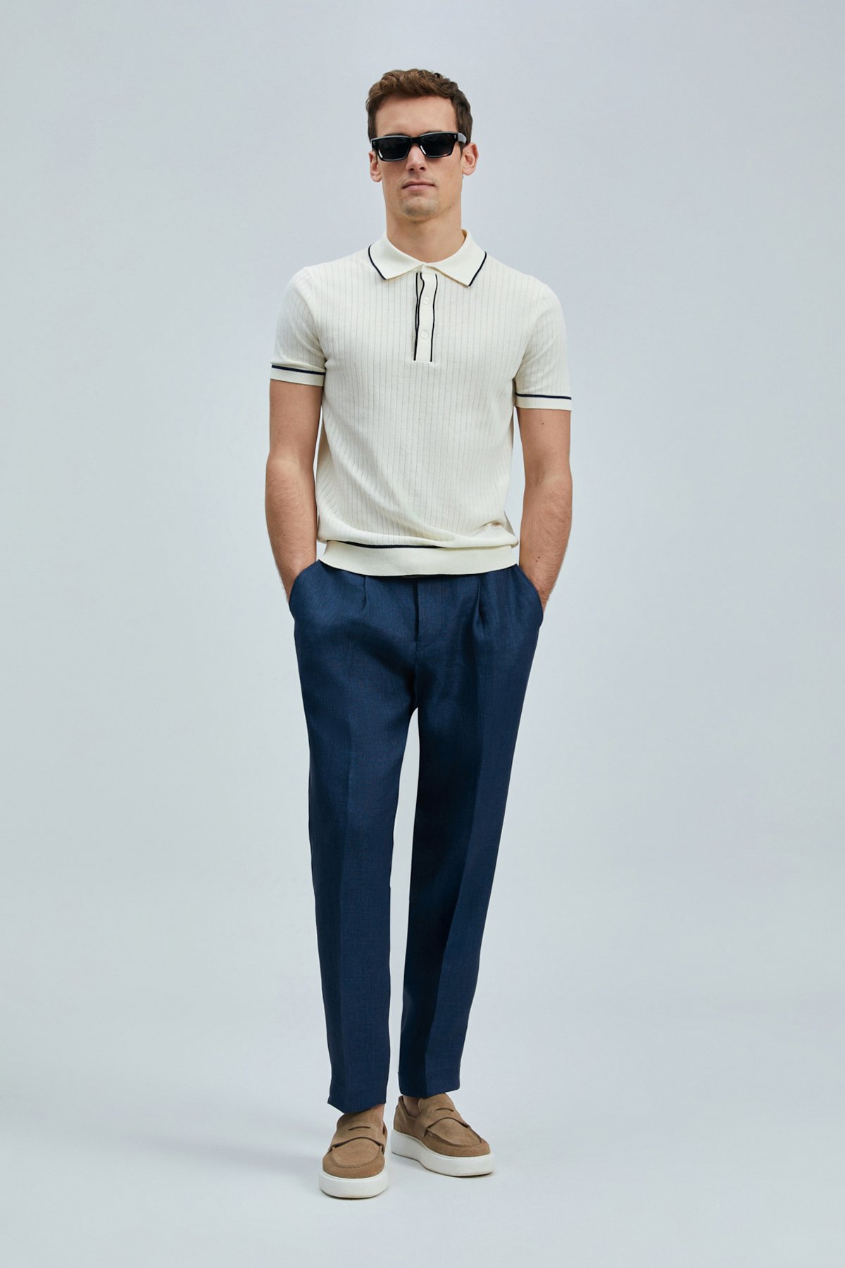 Dante Erkek Pamuklu Kazak Kırık Beyaz - Lufian