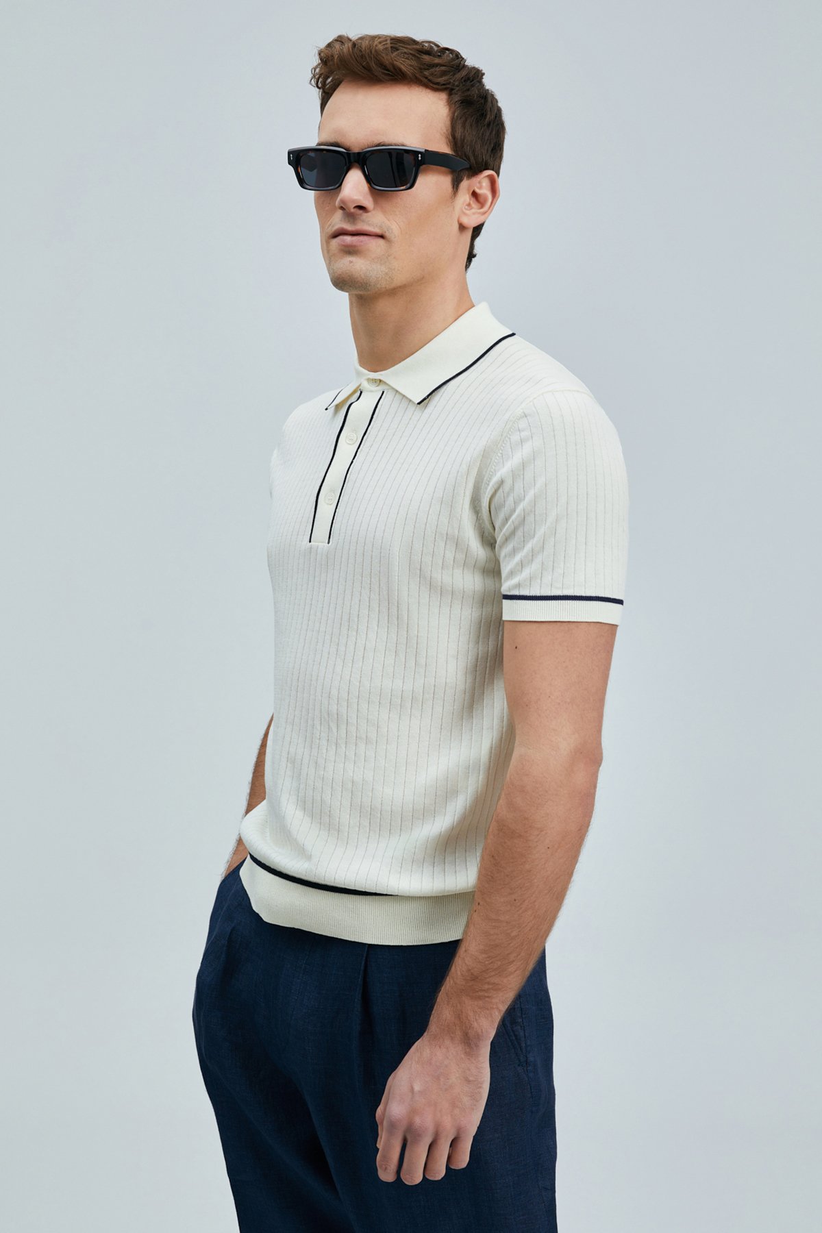 Dante Erkek Pamuklu Kazak Kırık Beyaz - Lufian (1)