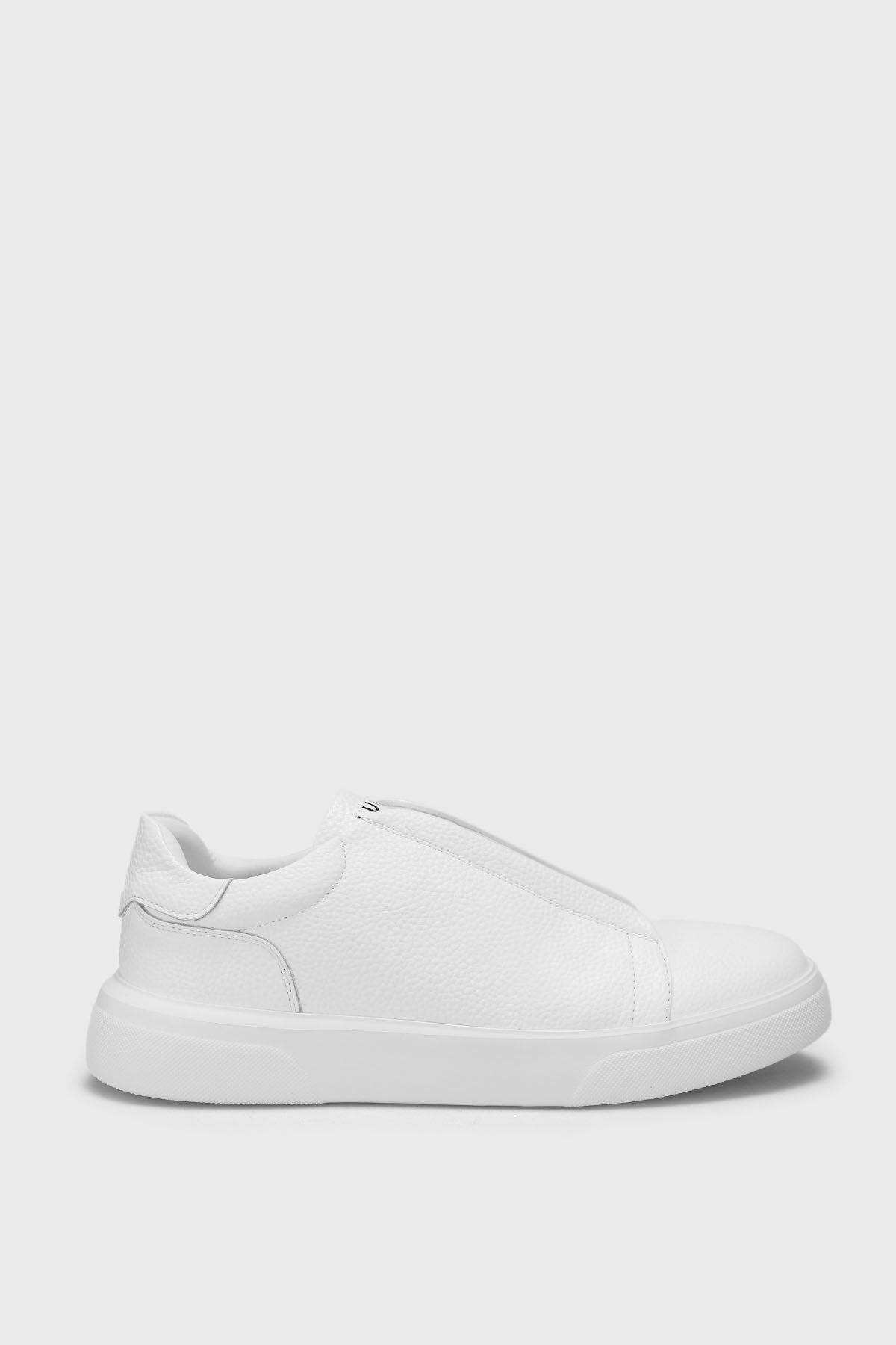 Mens Leather Sneaker Shoes Whıte - Lufian