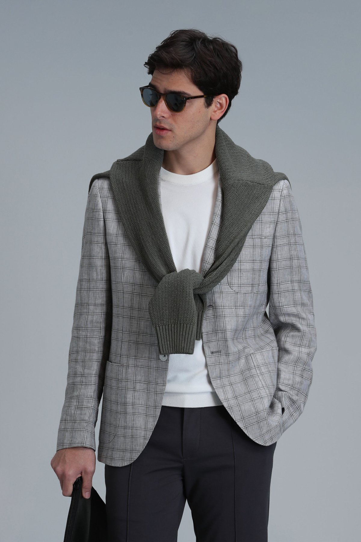 Dany Spor Erkek Blazer Ceket Slim Fit Gri - Lufian