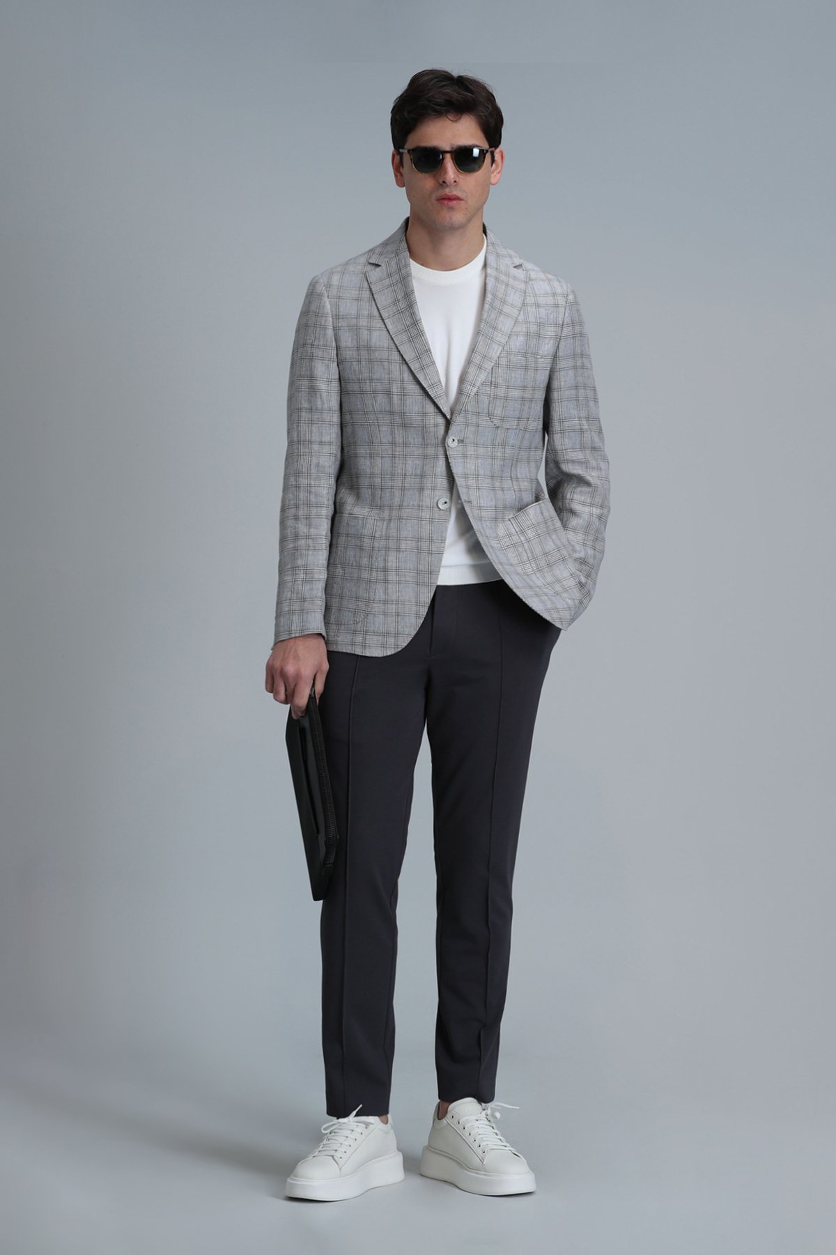 Dany Spor Erkek Blazer Ceket Slim Fit Gri - Lufian (1)