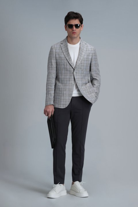 Dany Spor Erkek Blazer Ceket Slim Fit Gri - LUFIAN (1)