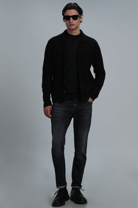 Darcy Smart Jean Erkek Pantolon Slim Fit Koyu Gri - Lufian