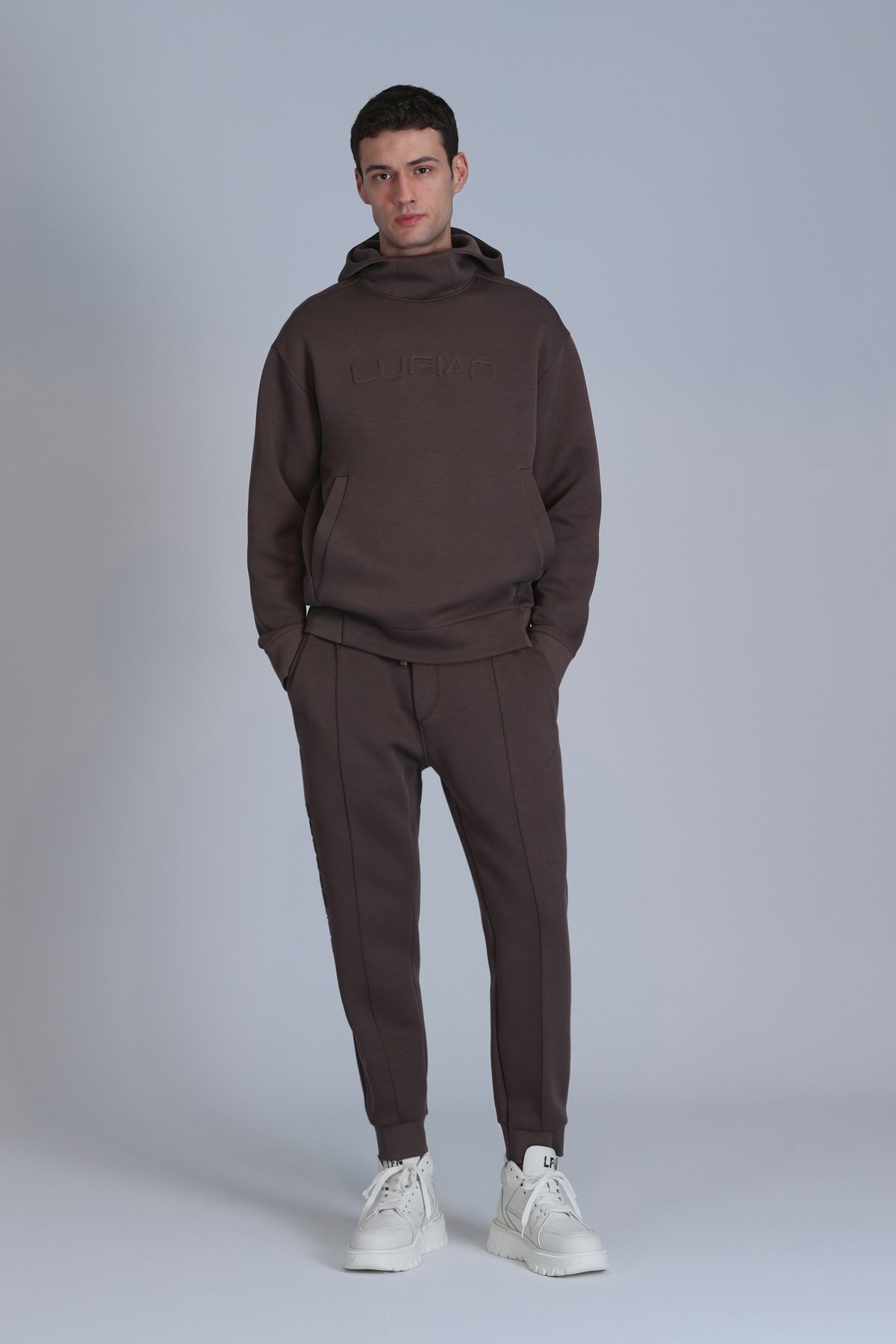 Darel Male Tracksuit Six Brown - Lufian