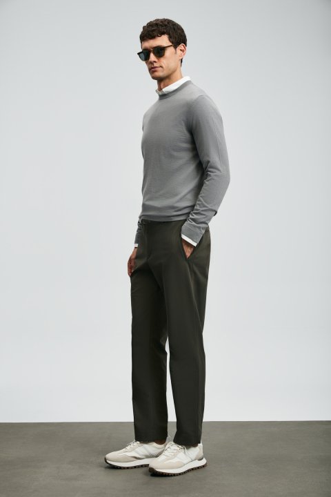 Daren Smart Erkek Chino Pantolon Slim Fit Haki - LUFIAN