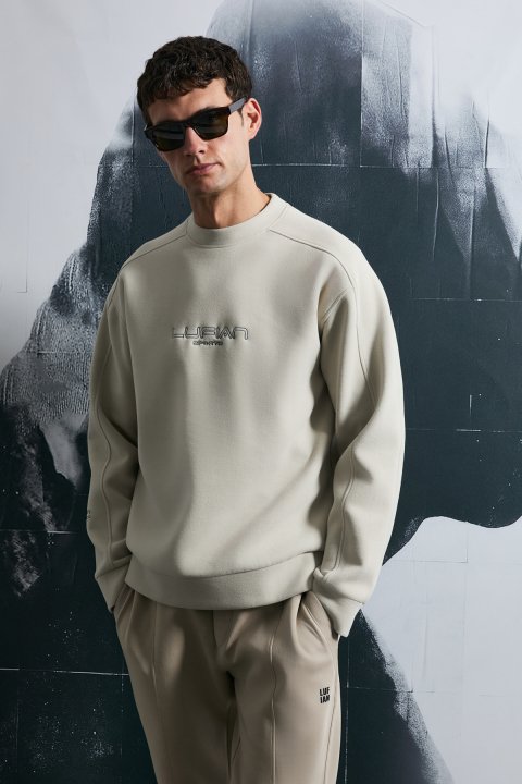 Dark Men's Sweatshirt Ecru - Lufian (1)