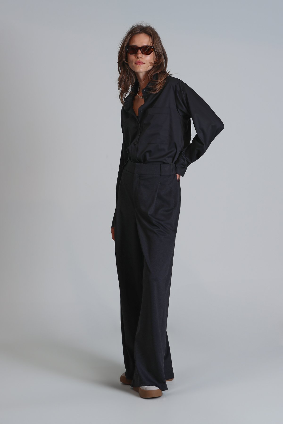 Darrel Women's Shirt Regular Fit Black - LUFIAN (1)