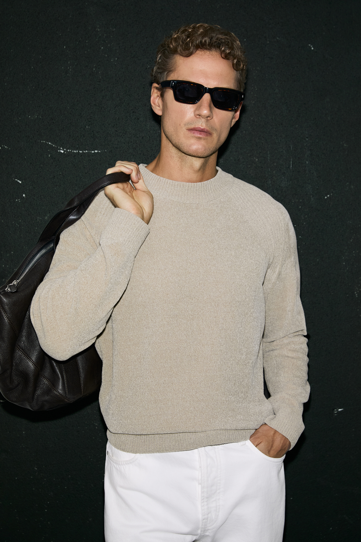 Mens Sweater Beıge - LUFIAN