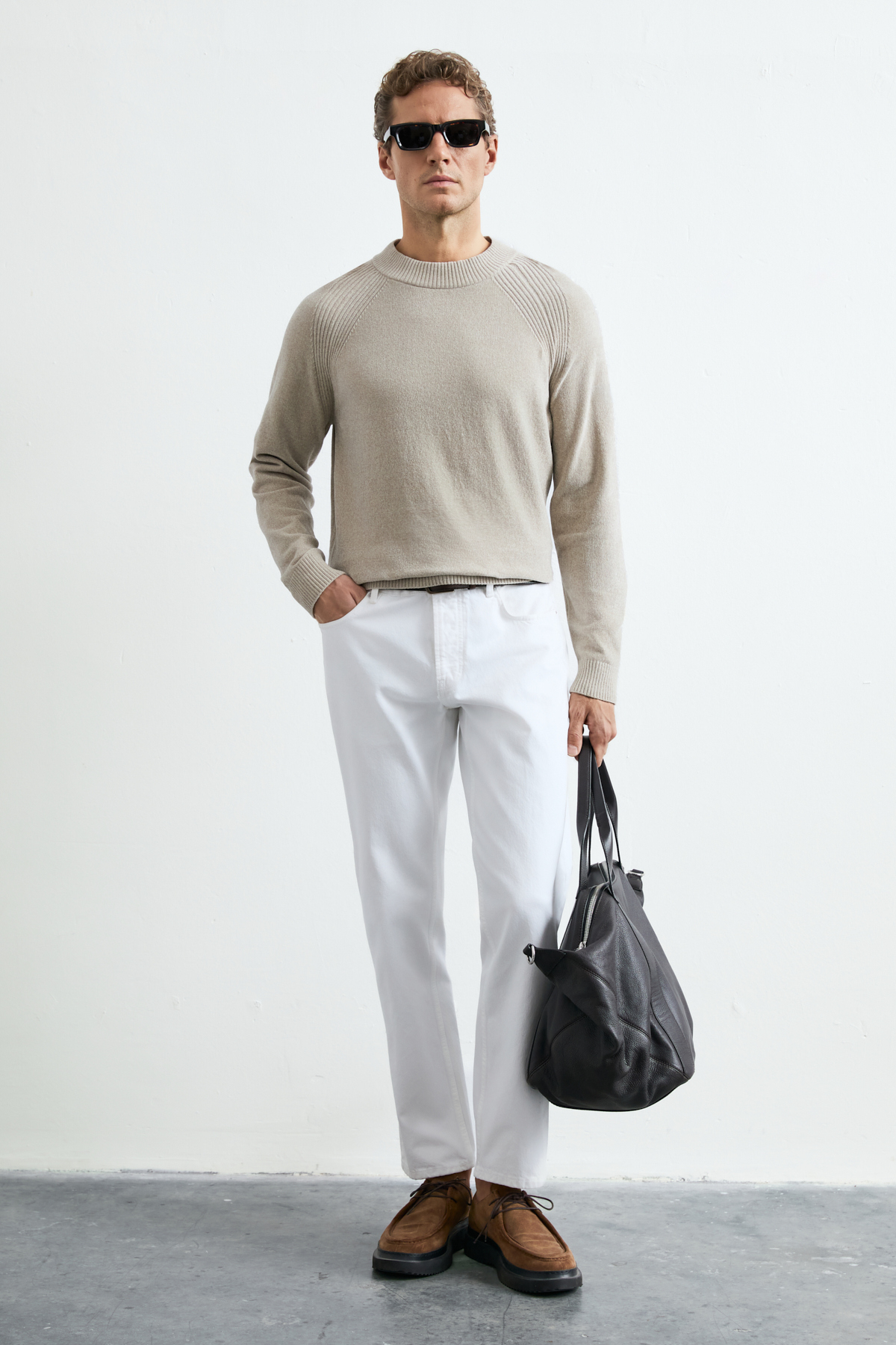 Mens Sweater Beıge - LUFIAN