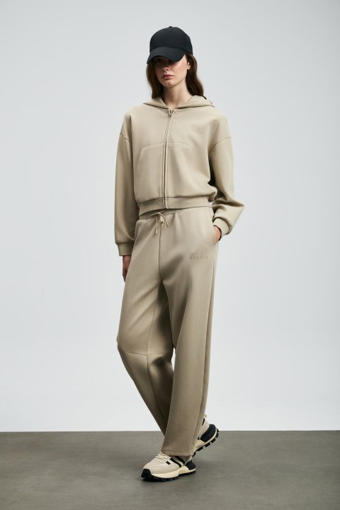 Ada Gestrickte Damen-Jogginghosen beige - LUFIAN